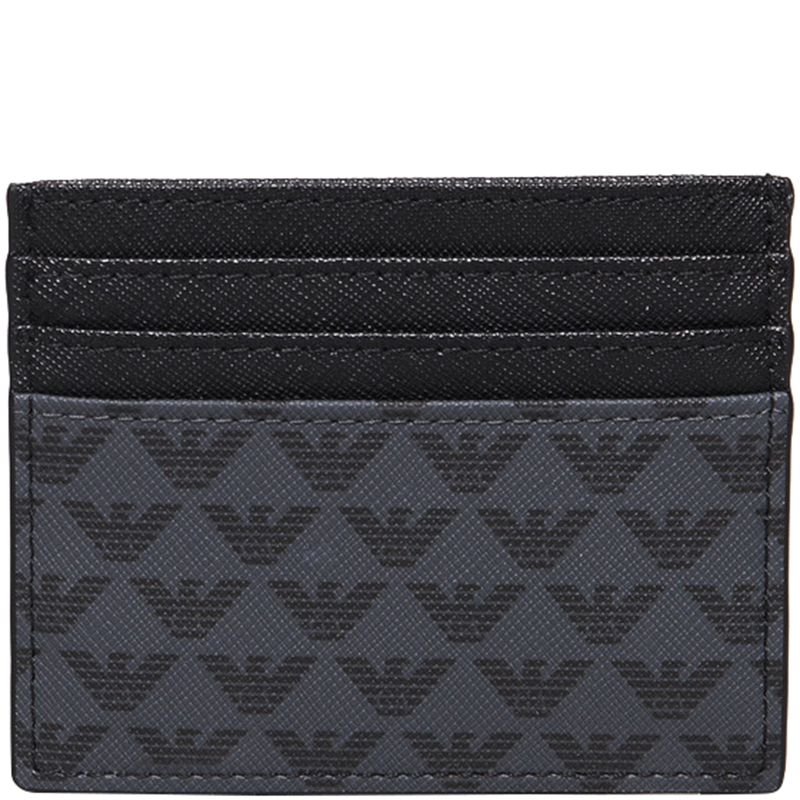 

Emporio Armani Two Tone Leather Card Holder, Black