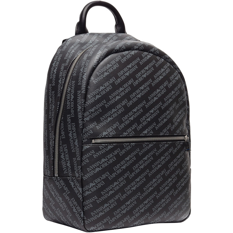 

Emporio Armani Black Monogram Leather Backpack