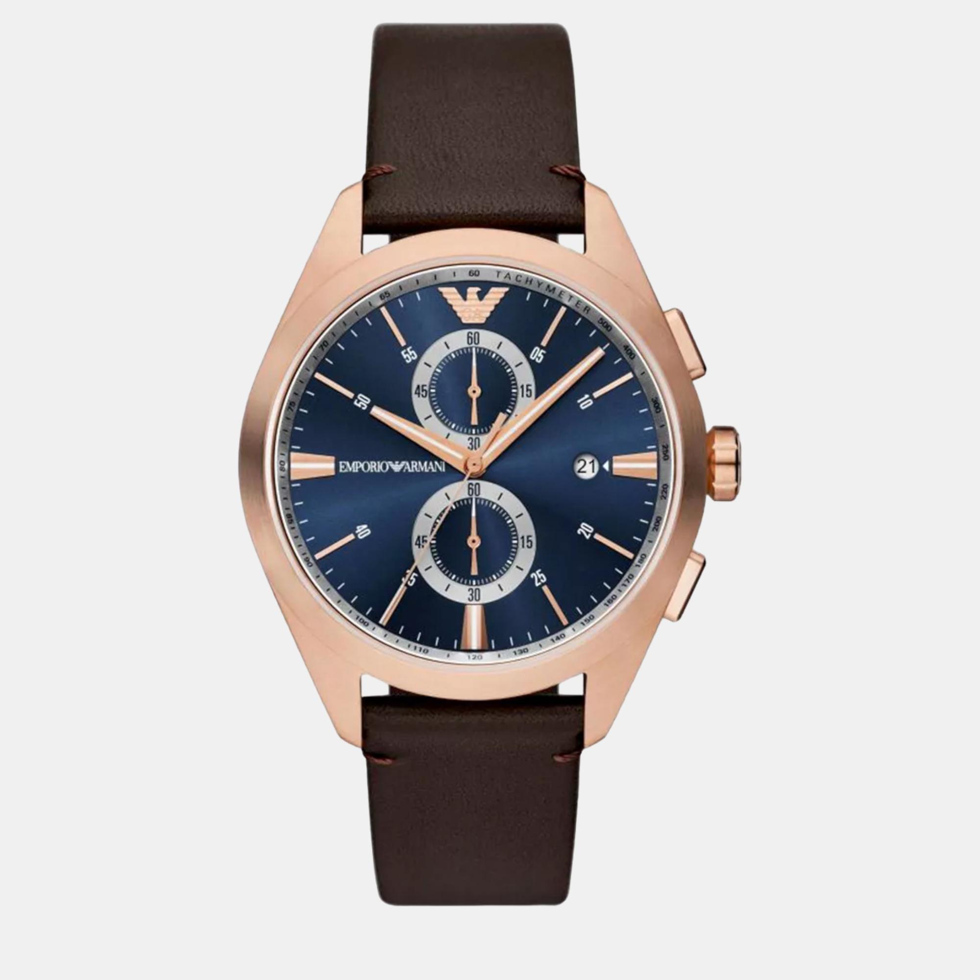 

Emporio Armani Rosegold steel watch, Blue