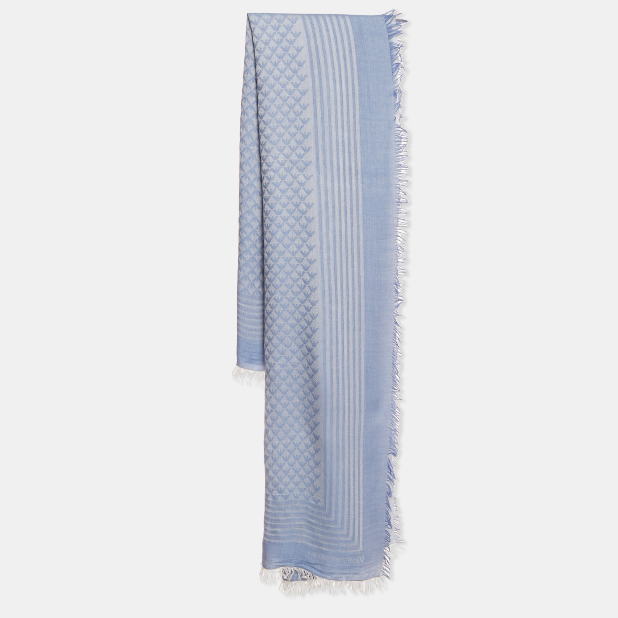

Emporio Armani Blue Monogram Modal Scarf