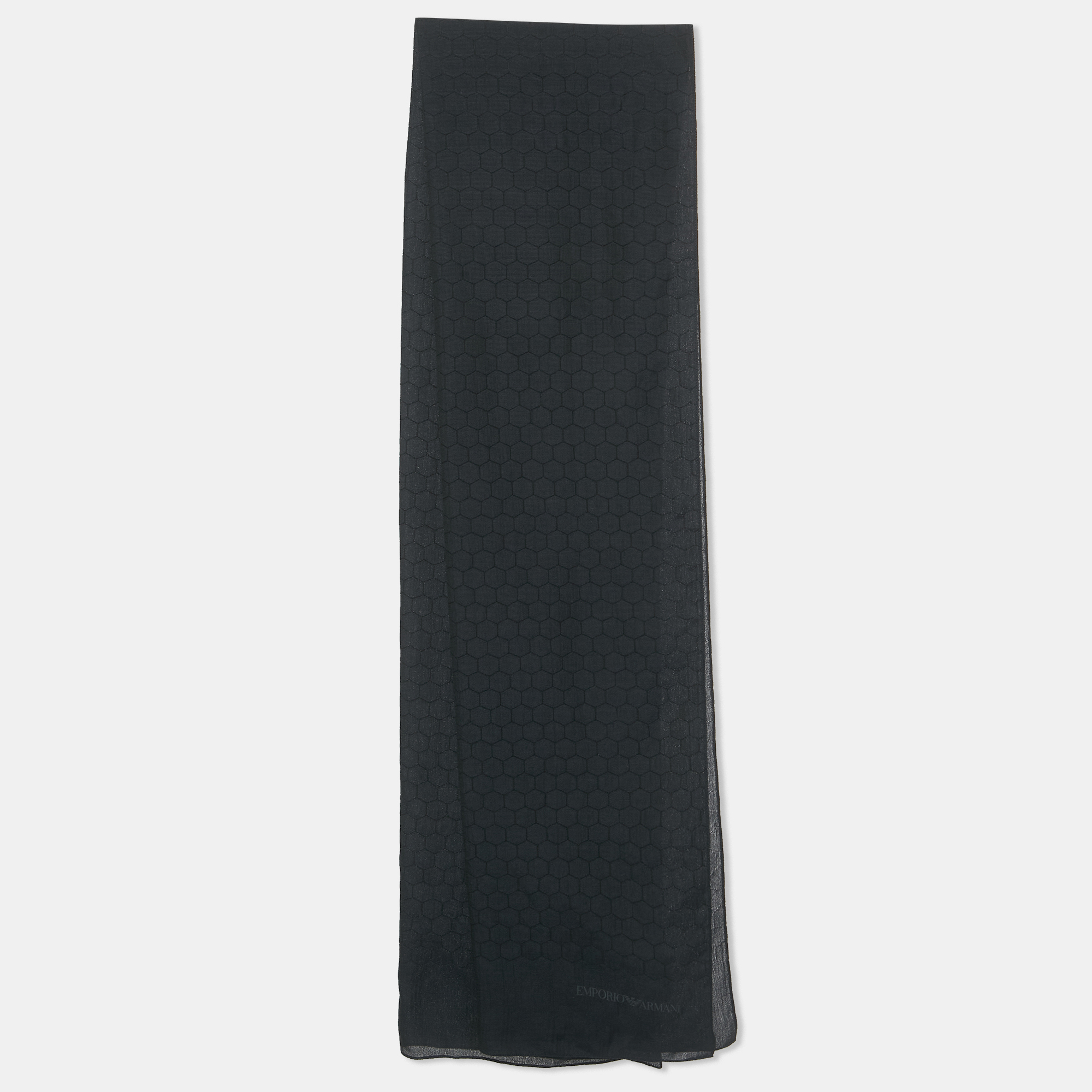 

Emporio Armani Navy Blue Honeycomb Pattern Silk Scarf
