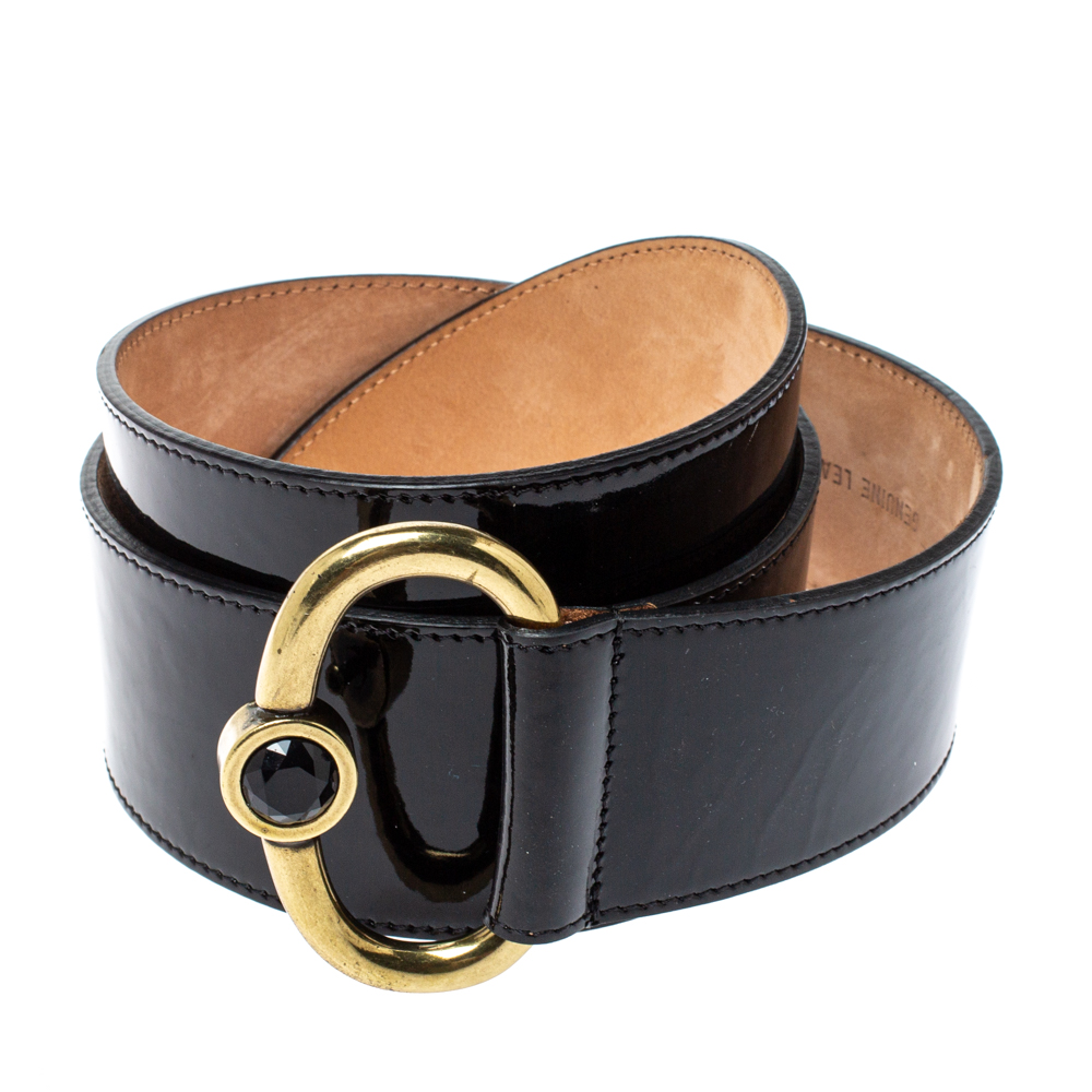 

Emporio Armani Black Patent Leather Wide Belt