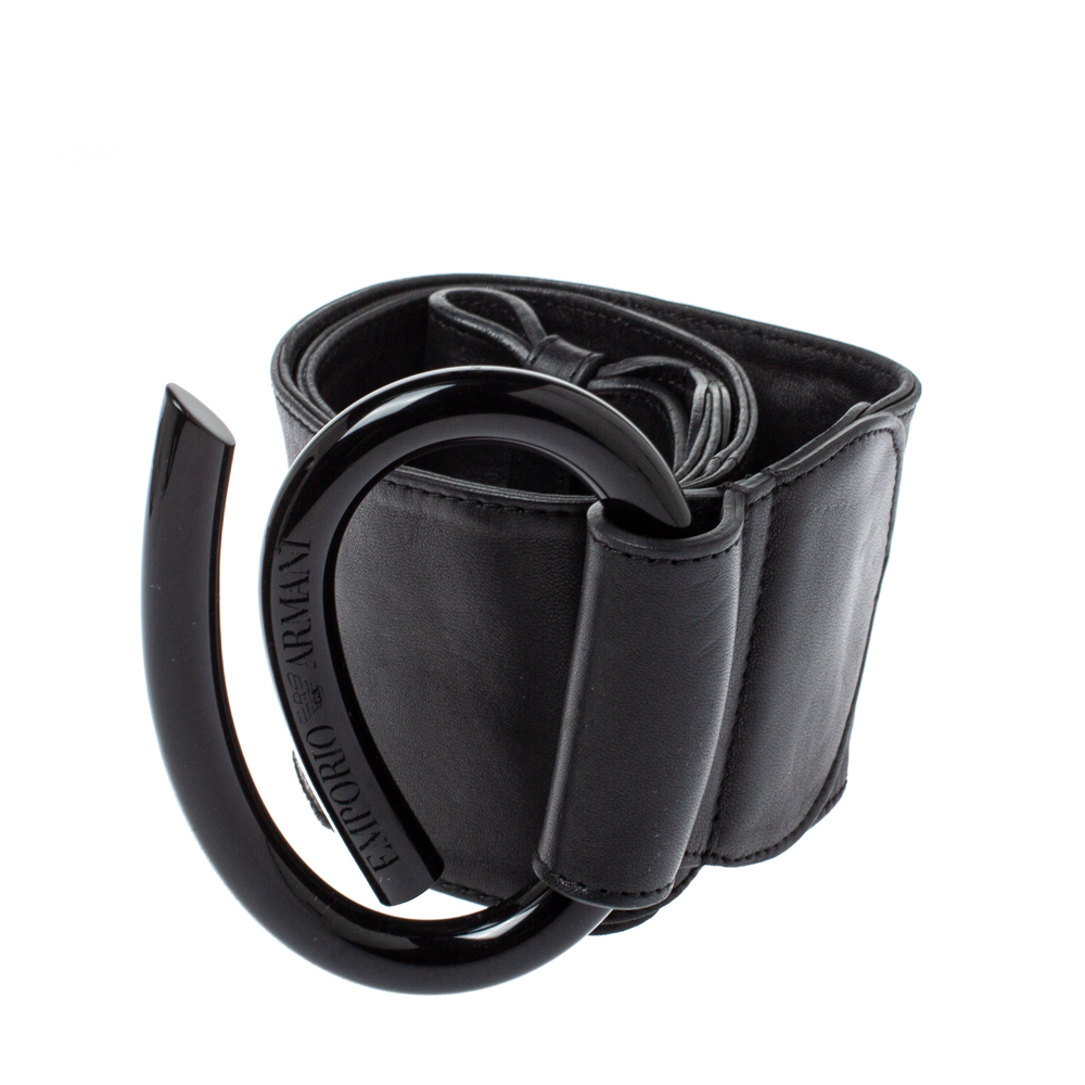 

Emporio Armani Black Leather Waist Belt