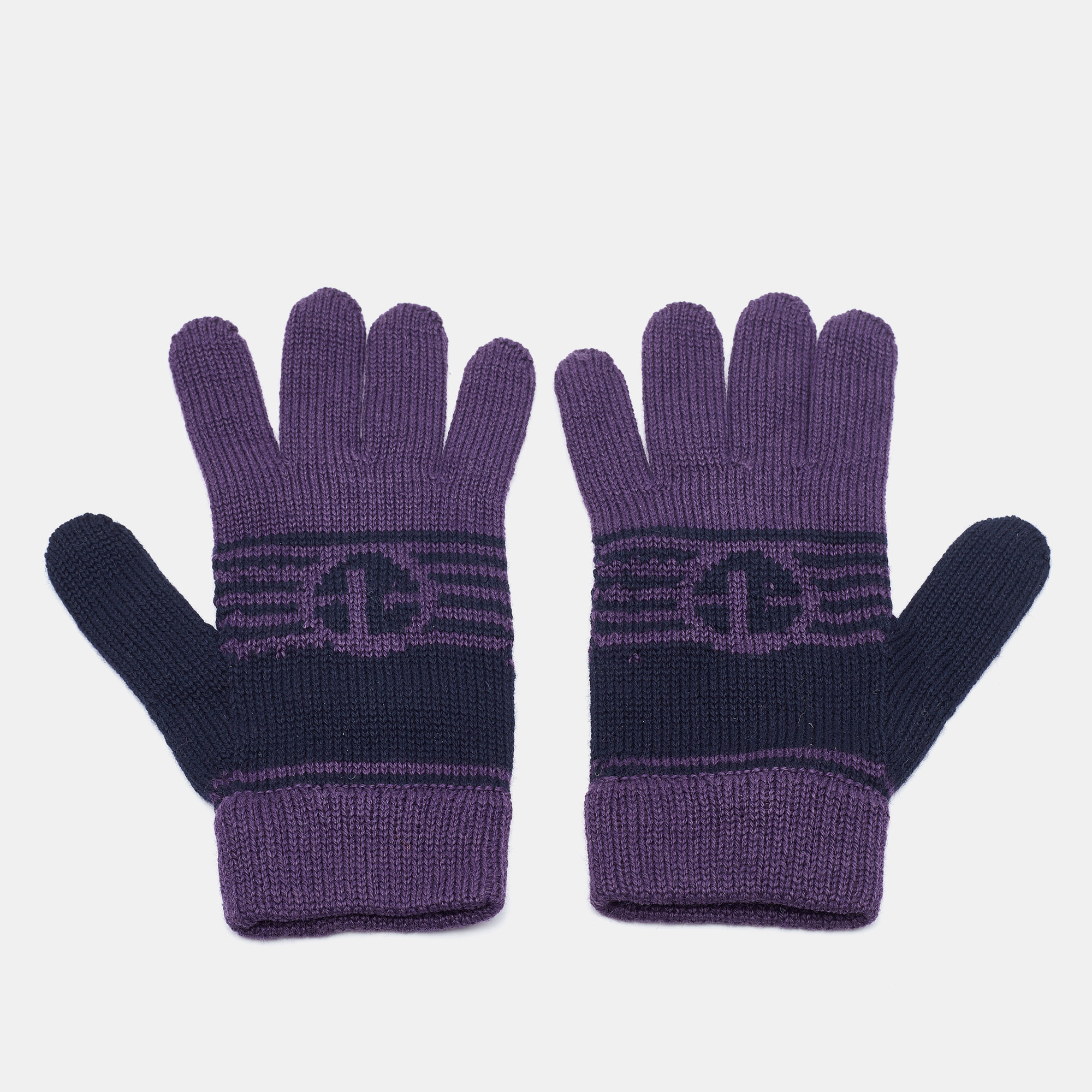 Pre-owned Emporio Armani Purple Wool Gloves S
