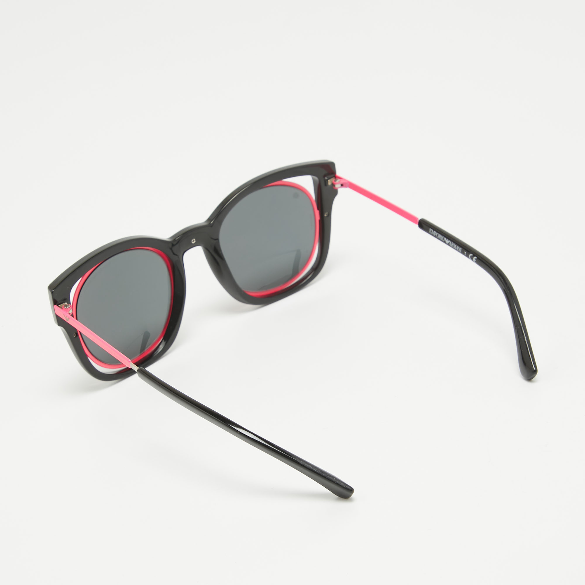 

Emporio Armani Black/Neon Pink EA 4091 Square Sunglasses