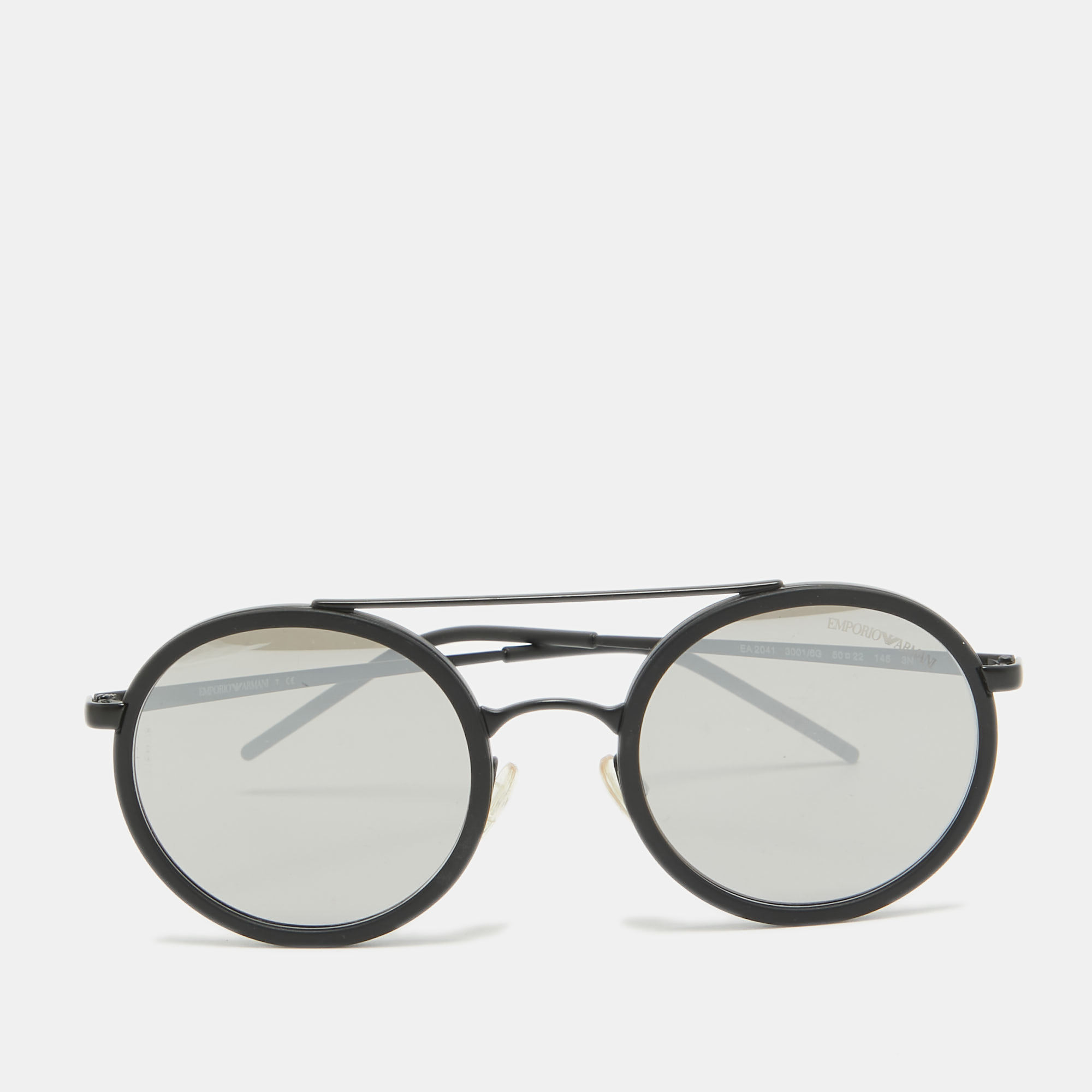 

Emporio Armani Black Mirrored EA 2041 Round Sunglasses