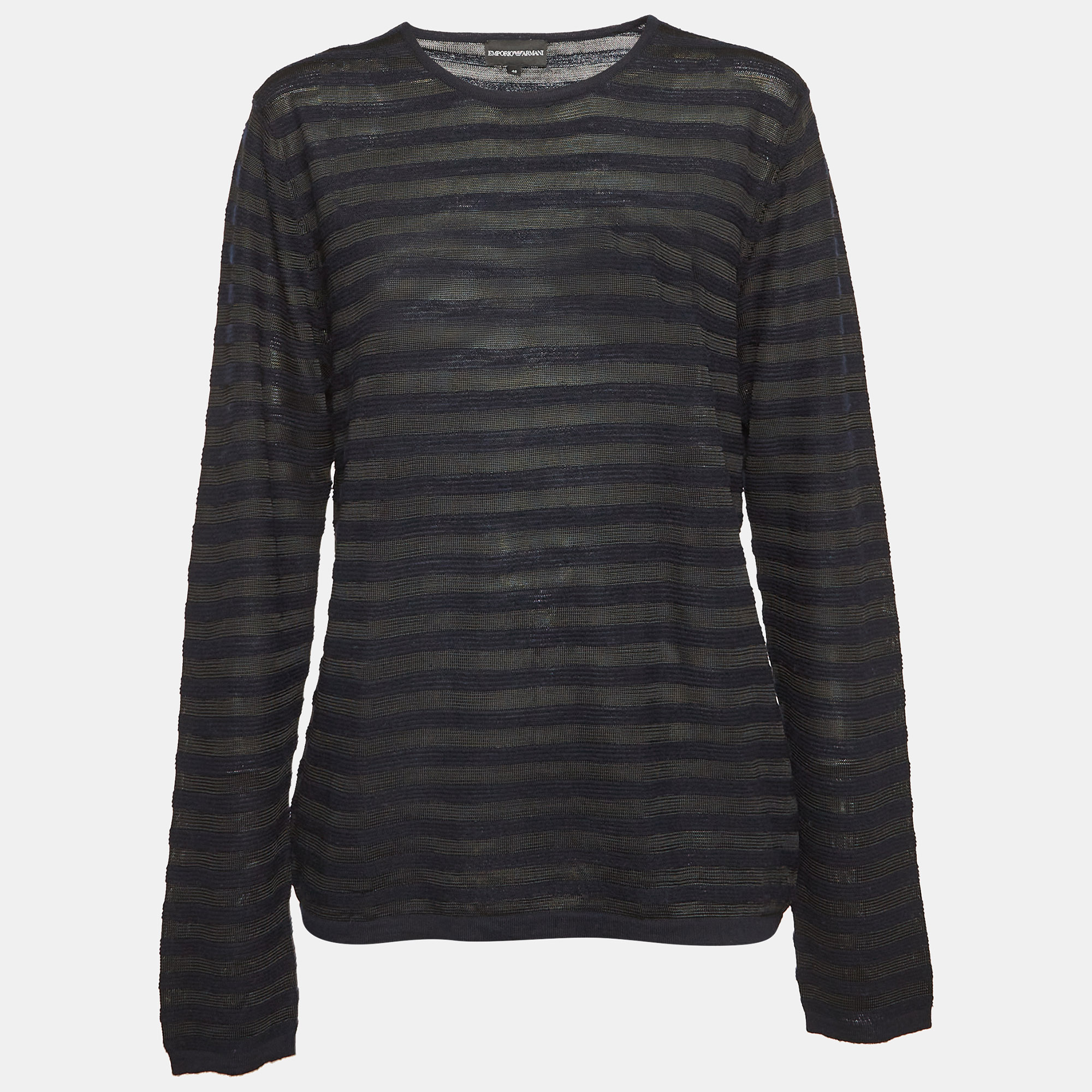 

Emporio Armani Black Stripe Knit Sweatshirt L