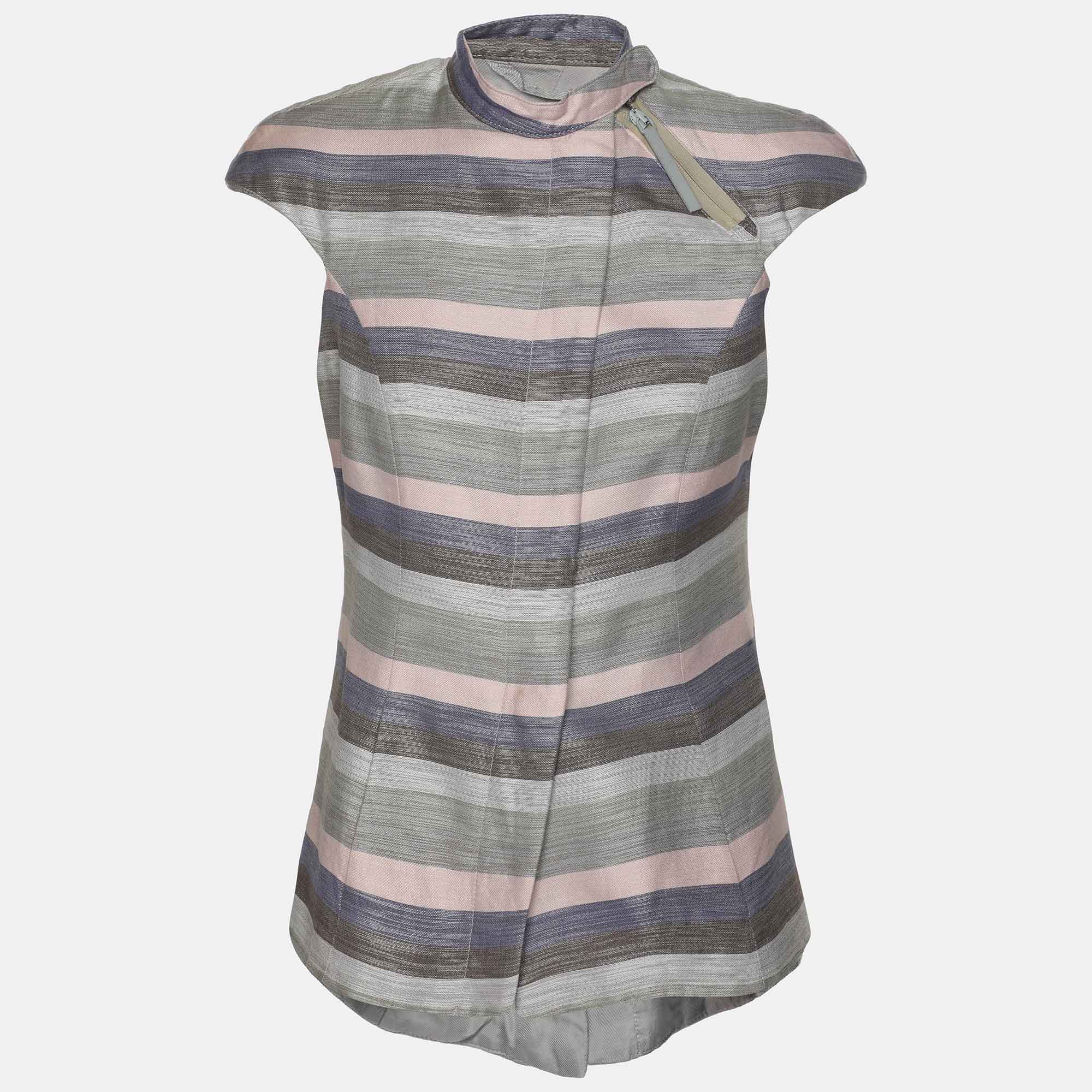 

Emporio Armani Multicolor Striped Cotton Sleeveless Vest S