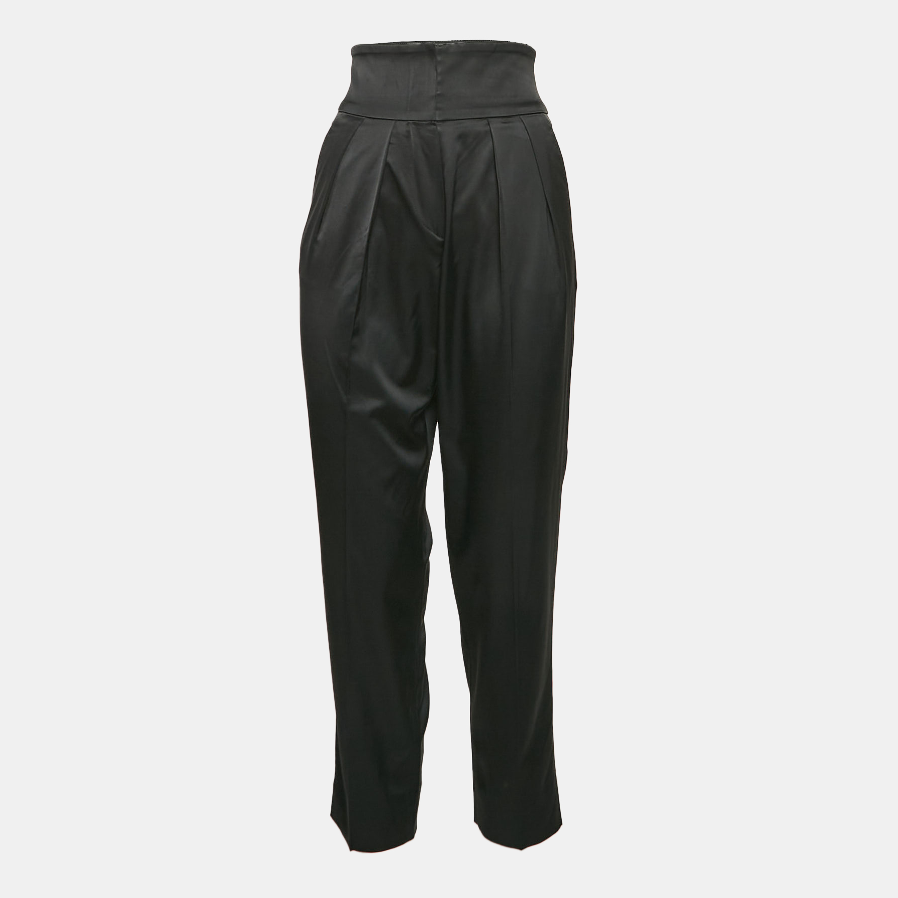 

Emporio Armani Black Satin Pleated Trousers XS