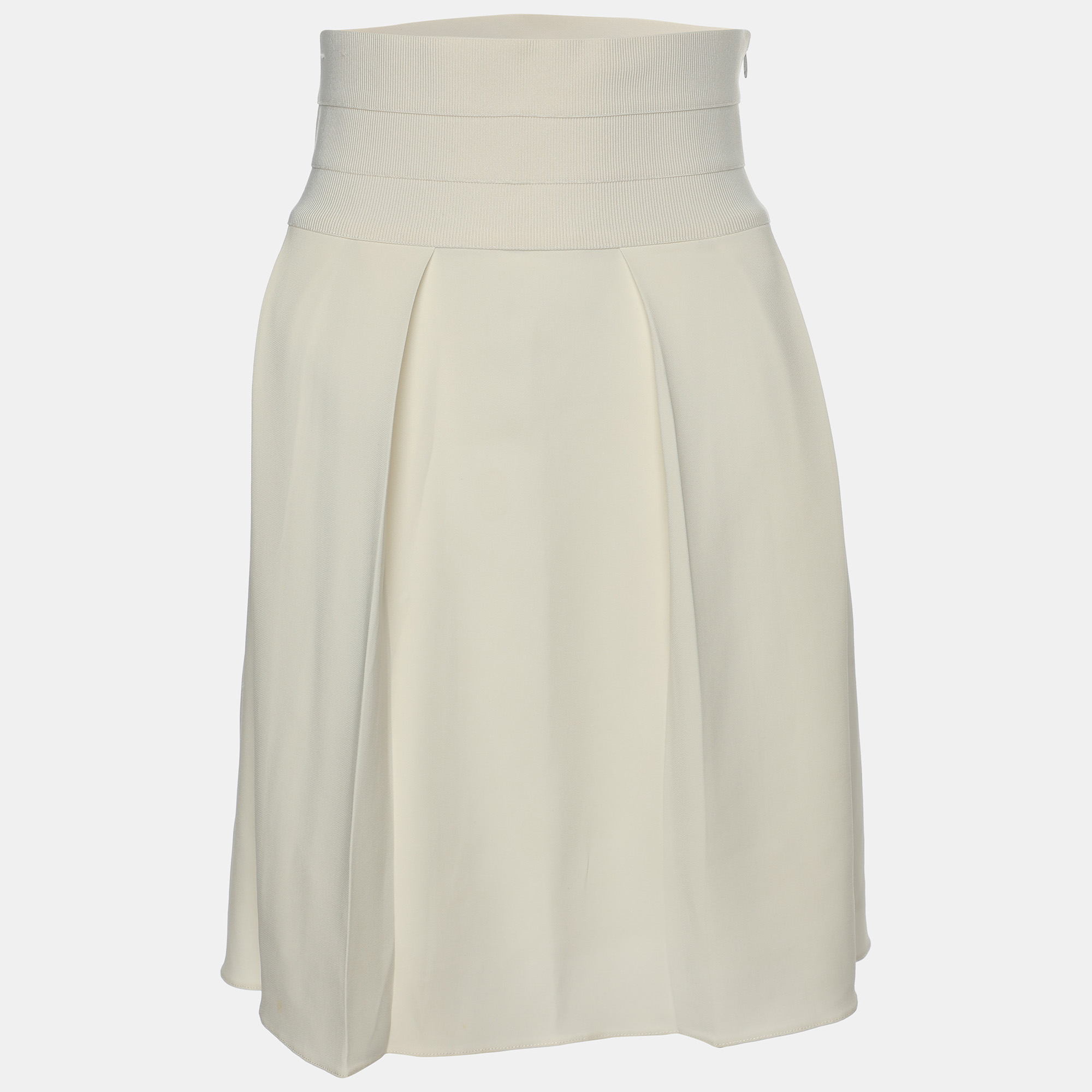 

Emporio Armani Cream Viscose Blend Pleated Mini Skirt M