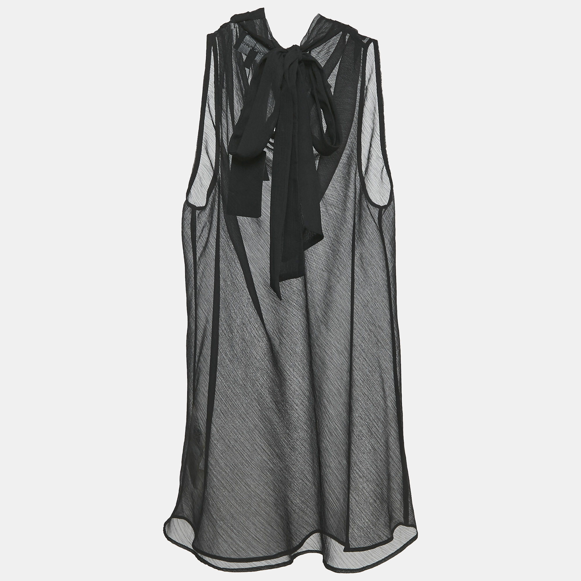 

Emporio Armani Black Sheer Crepe Sleeveless Top M