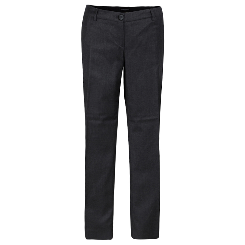 Pre Owned Emporio Armani Grey Wool and Cashmere Tailored Trousers L