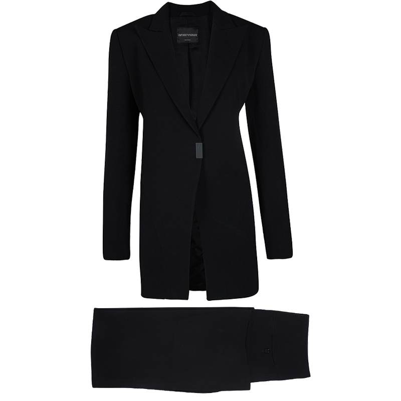 Emporio Armani Black Long Blazer and High Waist Pant Suit L Emporio Armani  | TLC