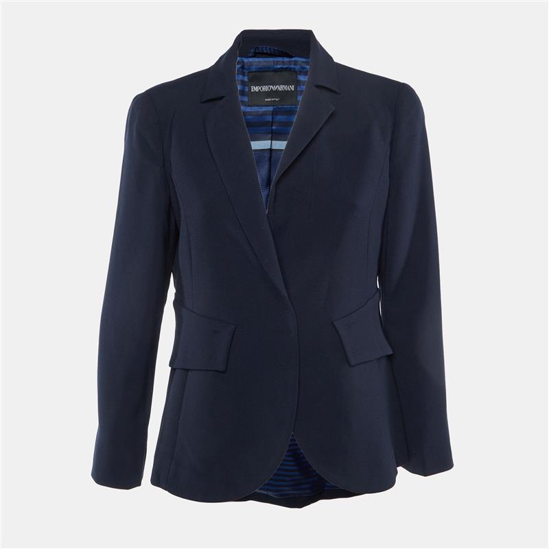 

Emporio Armani Navy Blue Crepe Button Front Blazer L