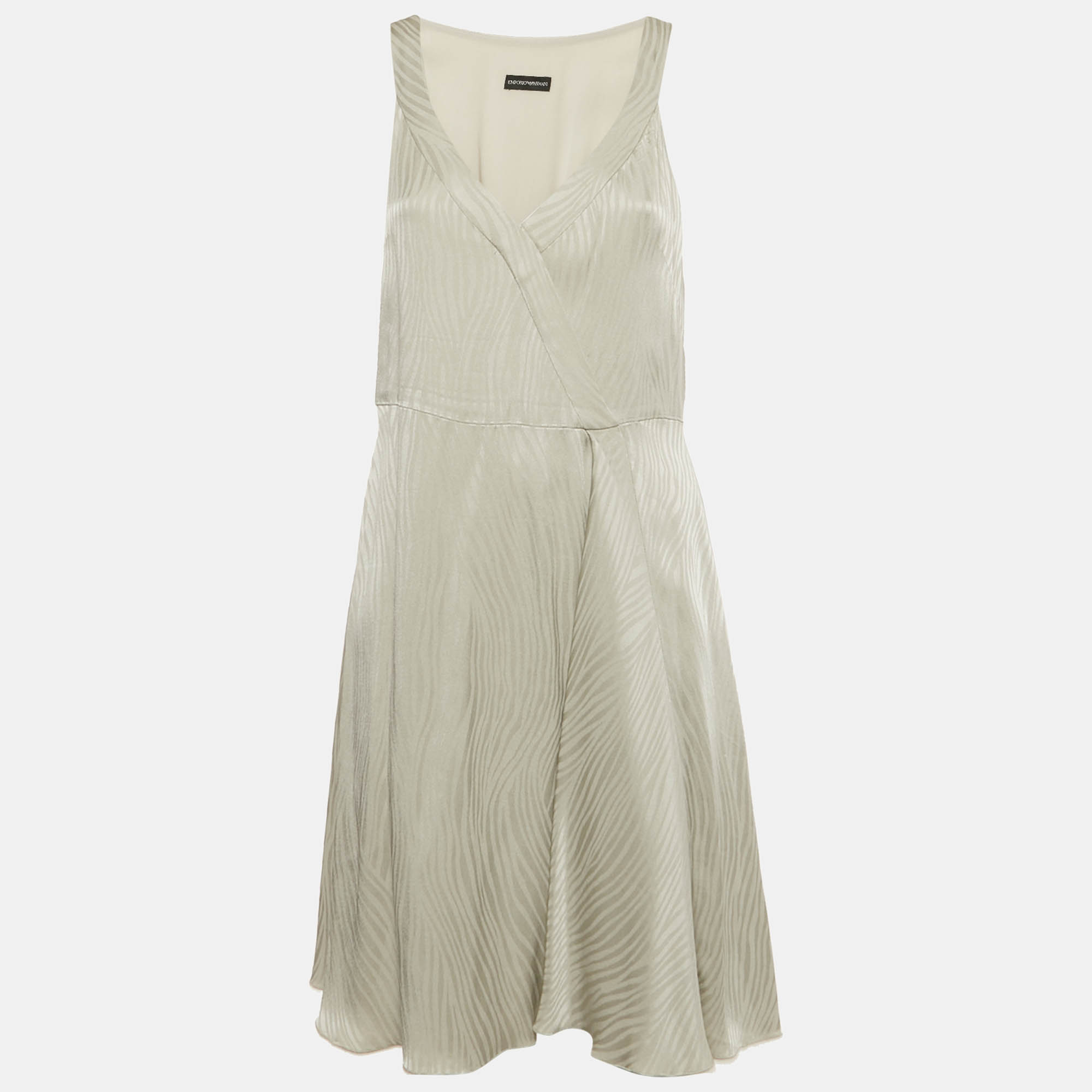 

Emporio Armani Grey Satin Pattered Mini Dress M