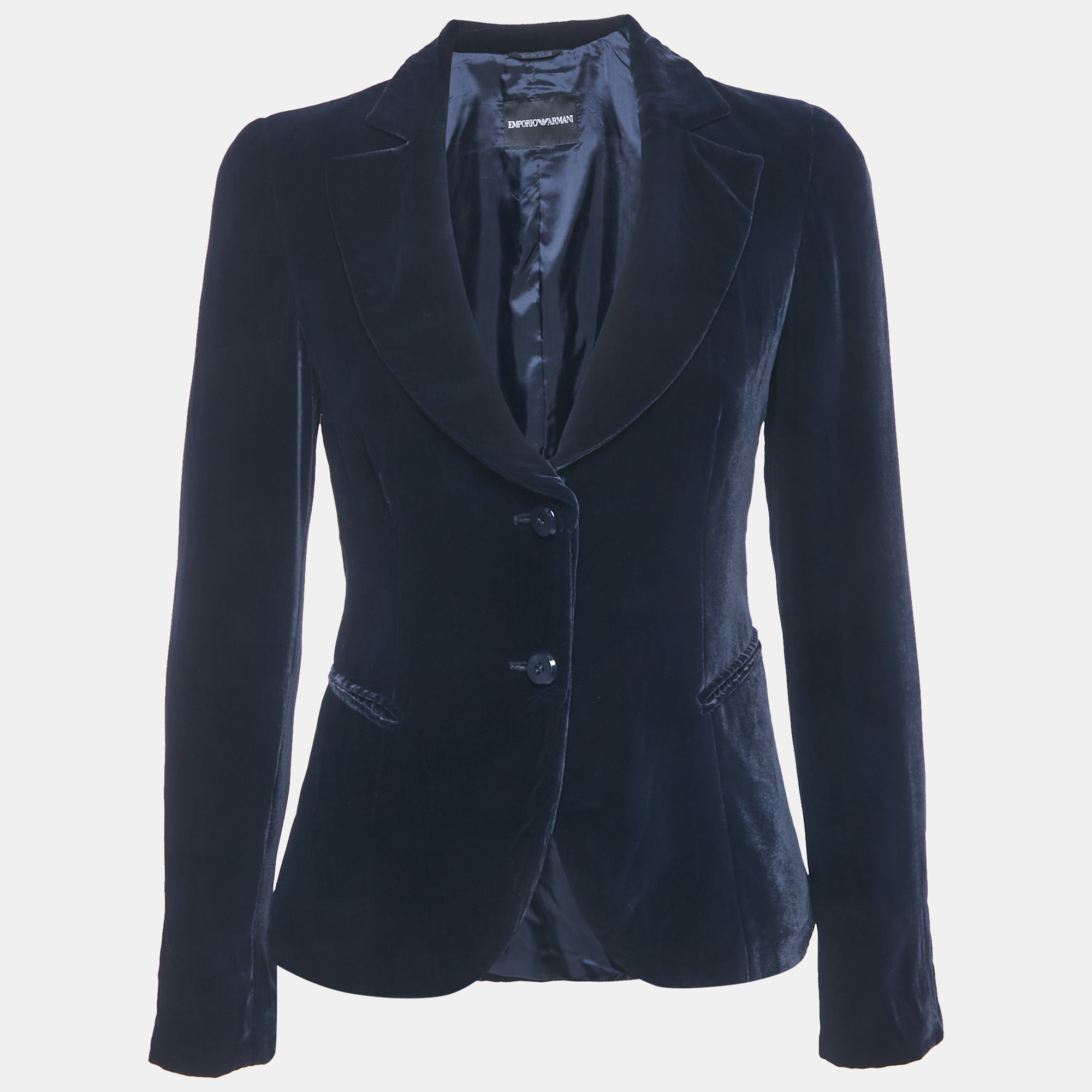 

Emporio Armani Purple Navy Blue Single Breasted Blazer M