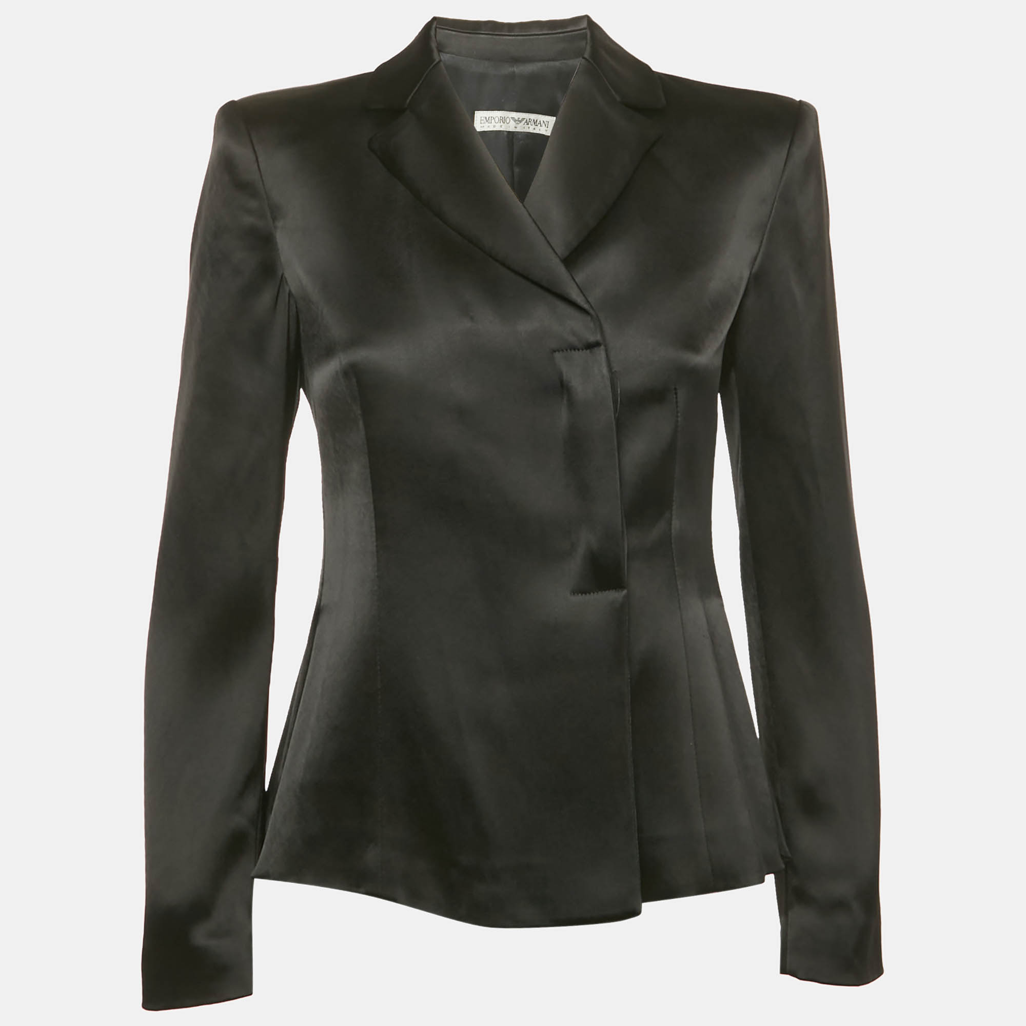 

Emporio Armani Black Satin Crossover Blazer M