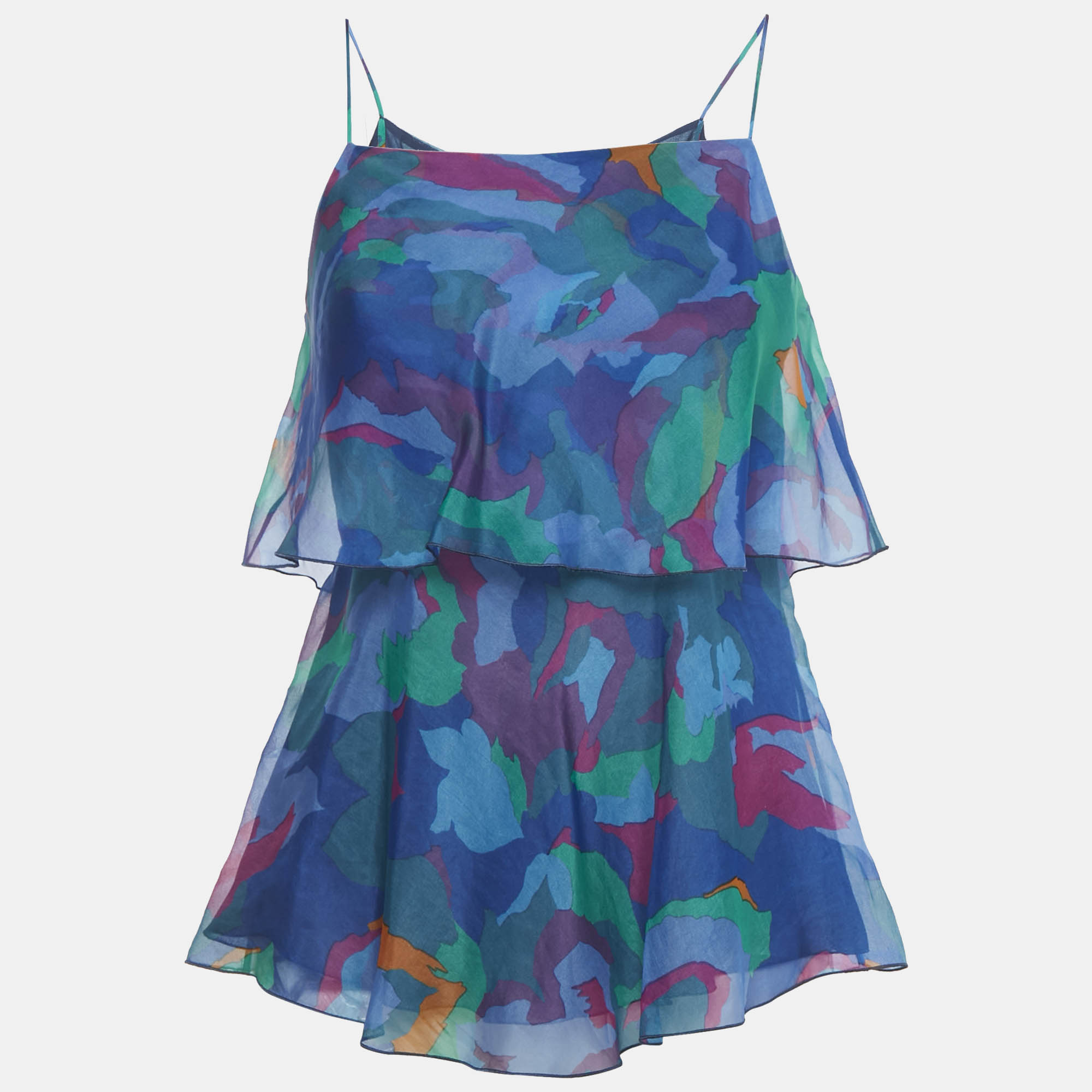 

Emporio Armani Blue Printed Organza Top S
