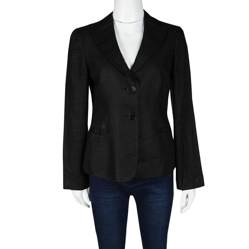 

Emporio Armani Black Linen Blazer