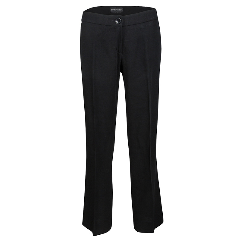 Emporio Armani Black Wool Trousers M 