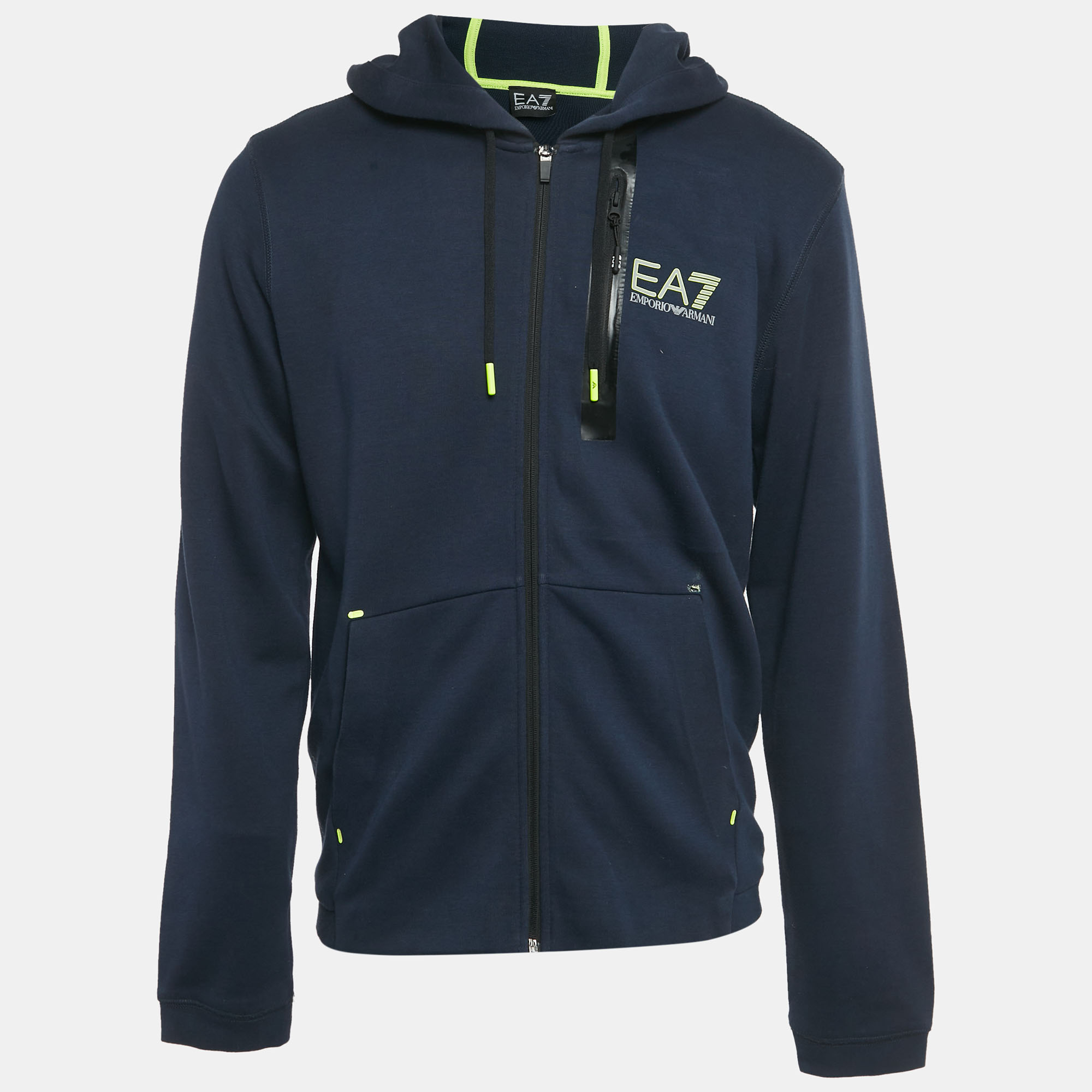 

Emporio Armani Navy Blue Jersey Zip-Up Jacket XL