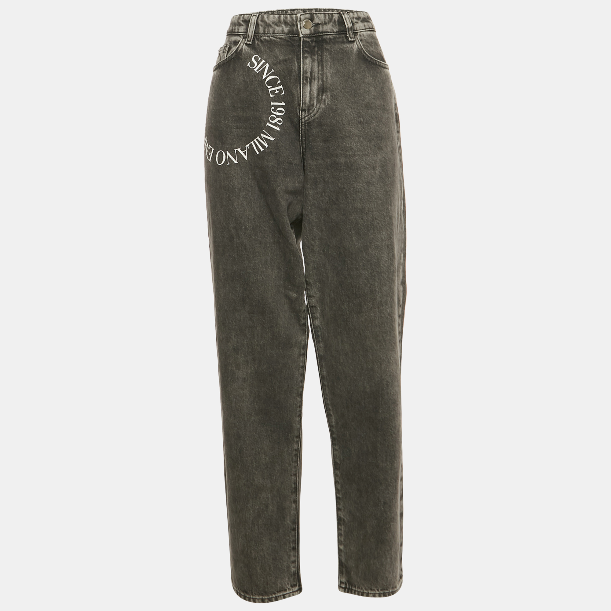 

Emporio Armani Dark Grey Denim High Waist Jeans M