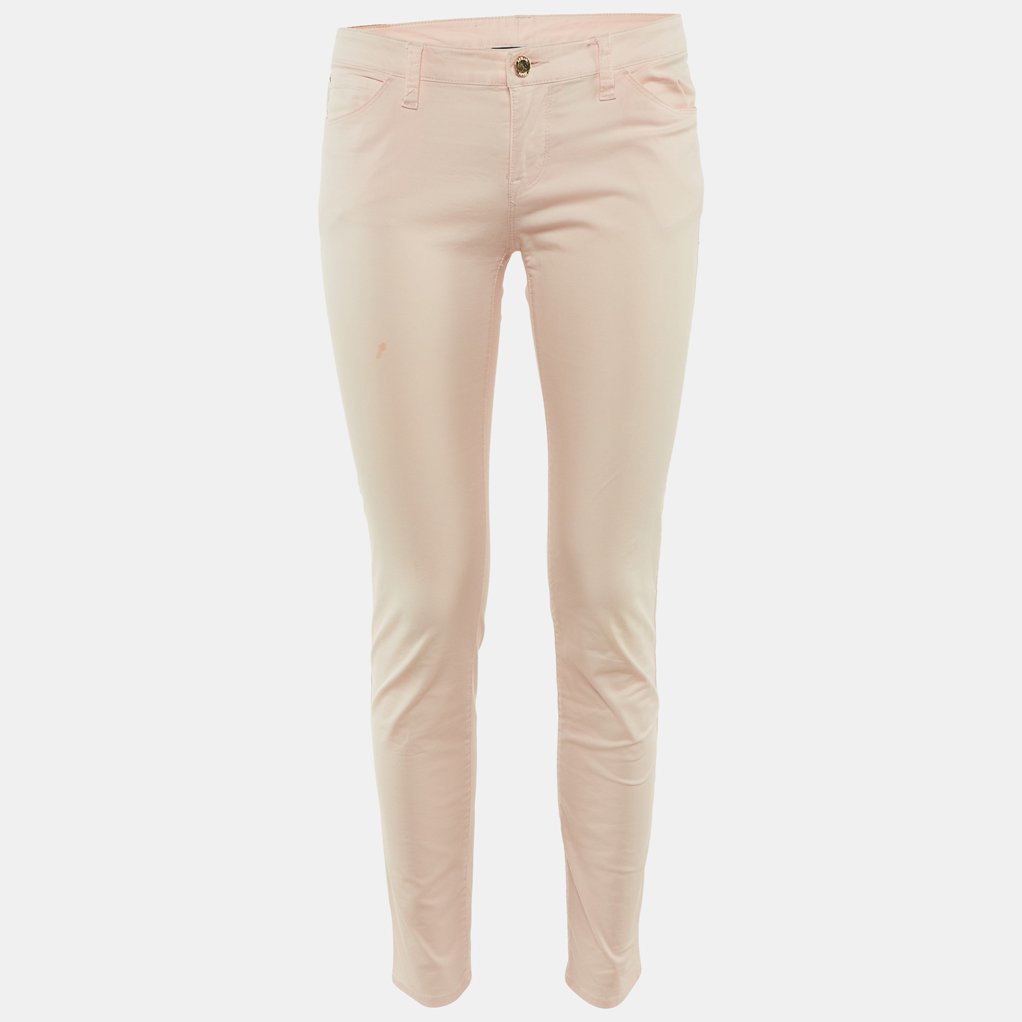 Pre-owned Emporio Armani Blush Pink Cotton Skinny Jeans M