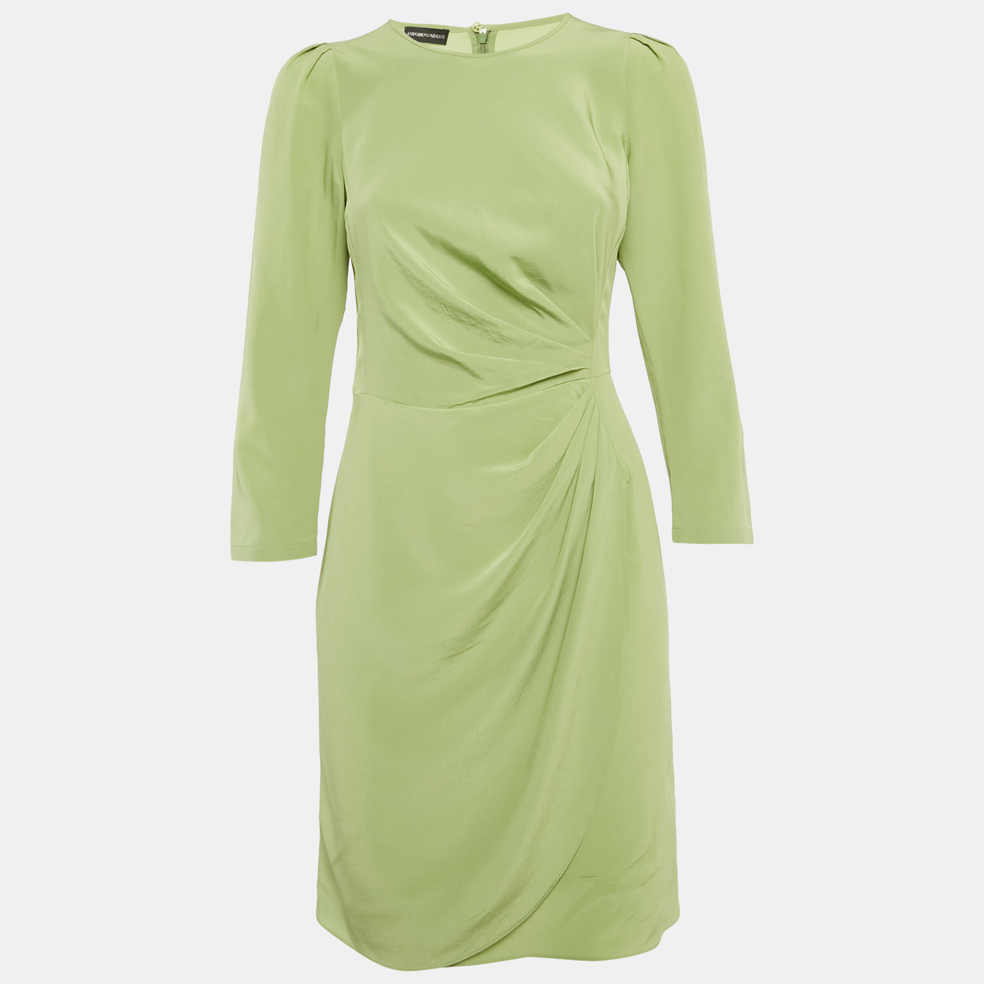 

Emporio Armani Green Silk Pleated Short Dress S