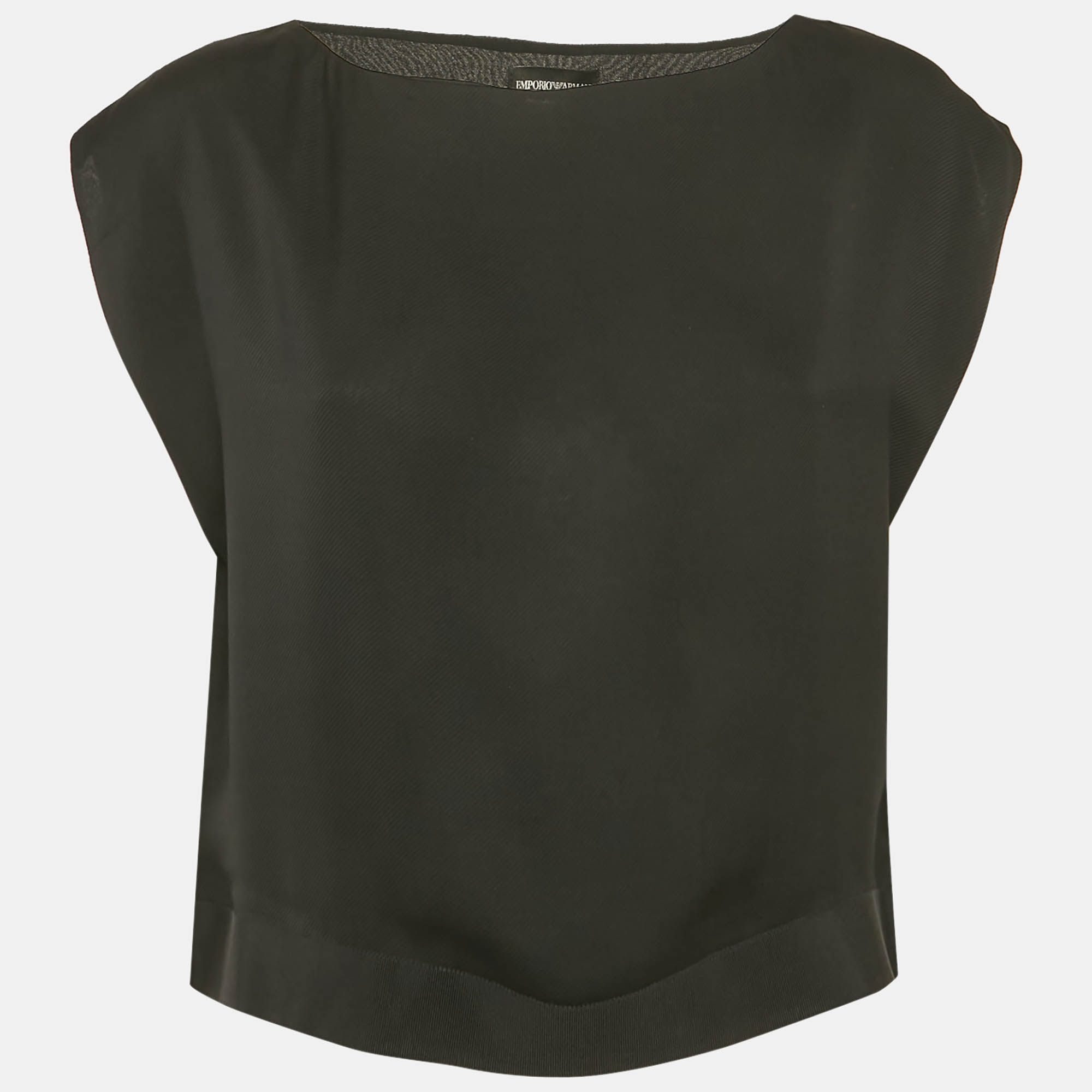 

Emporio Armani Black Silk Cropped Top S