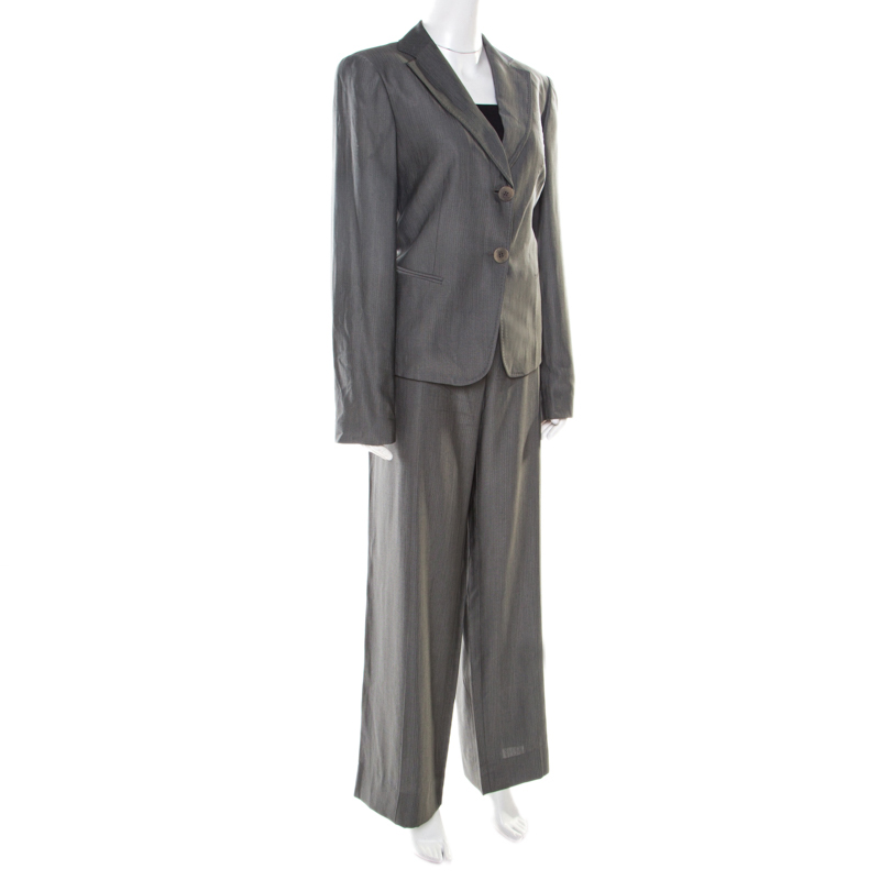 

Emporio Armani Grey Herringbone Patterned Linea Tailored Suit