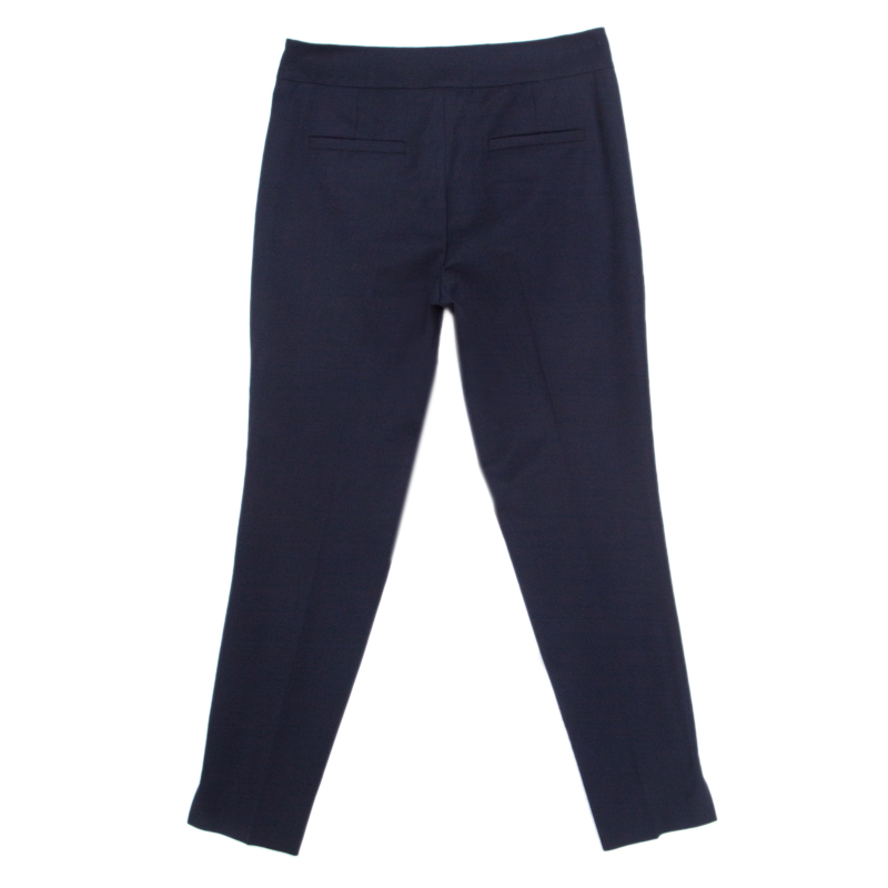 Pre-owned Emporio Armani Navy Blue Wool Tailored Trousers S