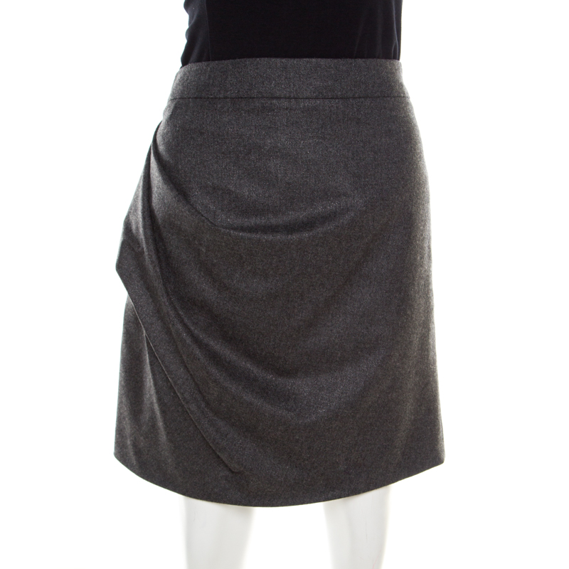 

Emporio Armani Grey Knit Draped Mini Skirt