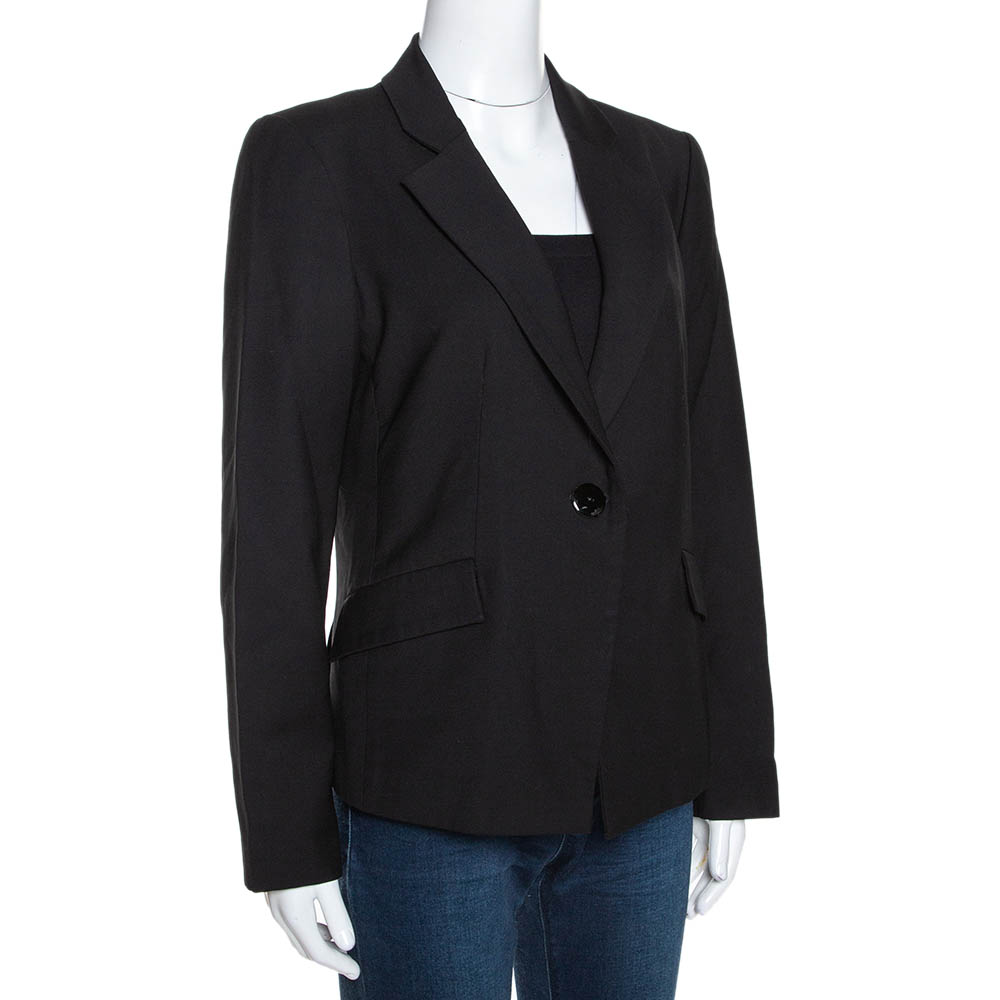 

Emporio Armani Black Wool Single Buttoned Jacket