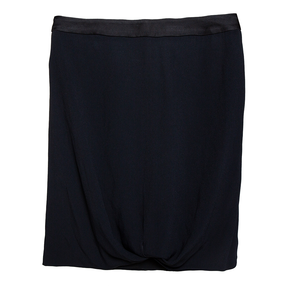 

Emporio Armani Black Crepe Draped Knot Detail Mini Skirt S