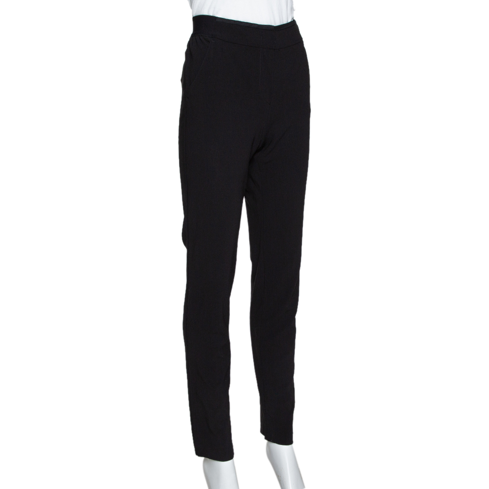 

Emporio Armani Black Stretch Wool Elasticized Waist Trousers