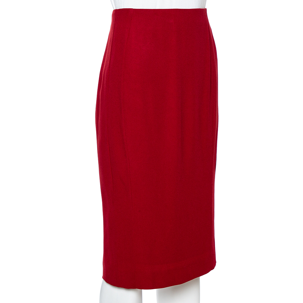 

Emporio Armani Red Crepe Pencil Skirt