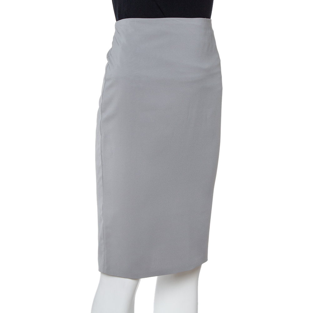 

Emporio Armani Grey Stretch Crepe Pencil Skirt