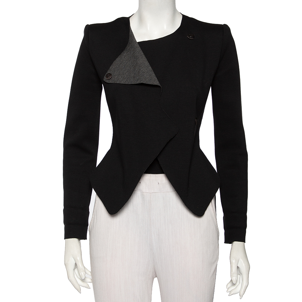 

Emporio Armani Black Knit Double Breasted Bodysuit Jacket