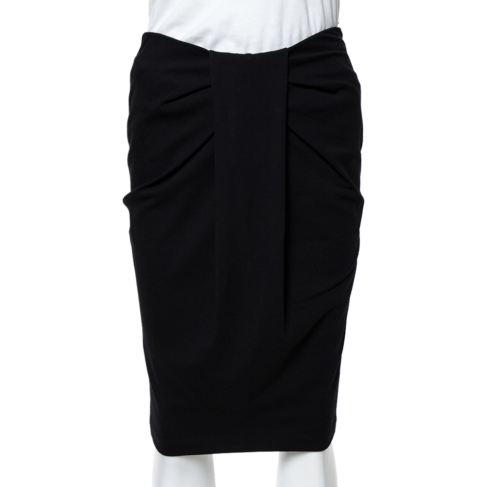 

Emporio Armani Black Jersey Pleat Front Pencil Skirt S