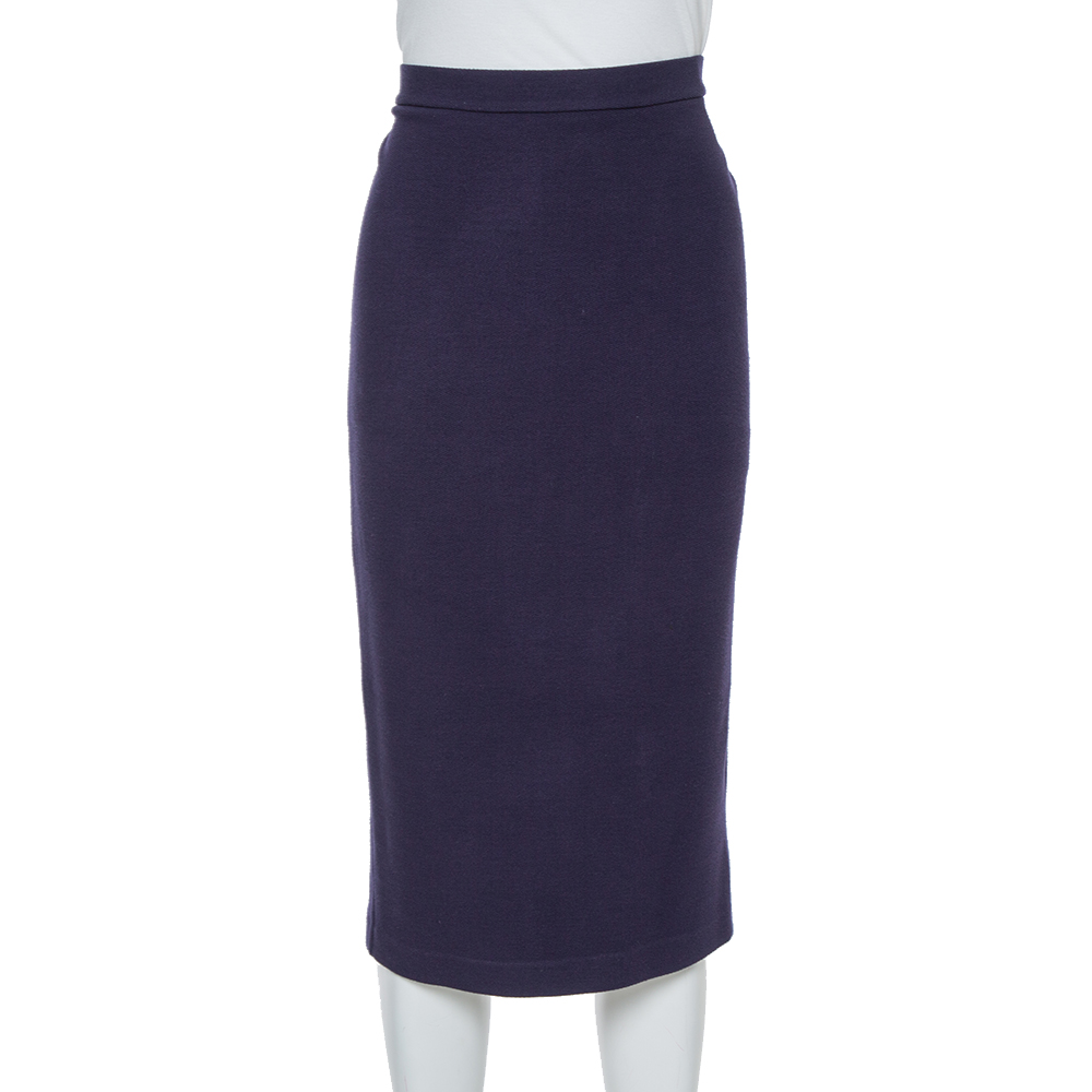

Emporio Armani Navy Blue Knit Pencil Skirt