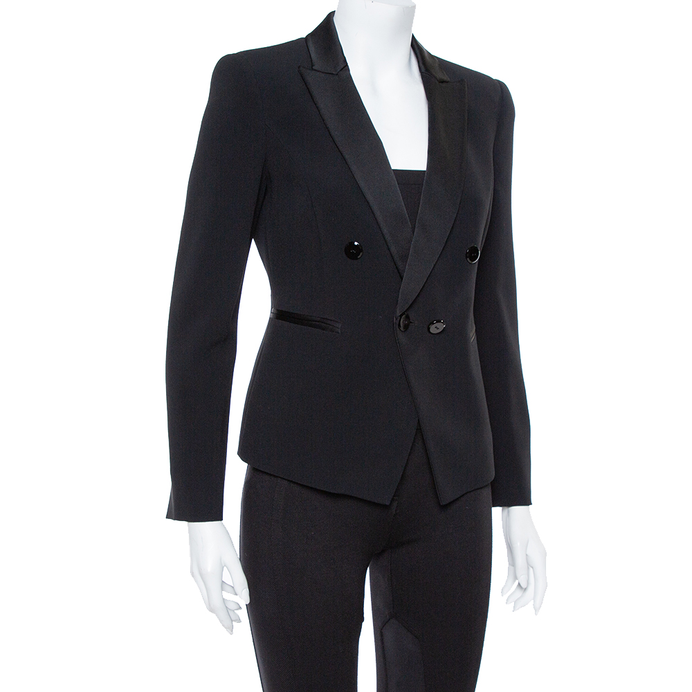 

Emporio Armani Black Crepe Double Breasted Jacket