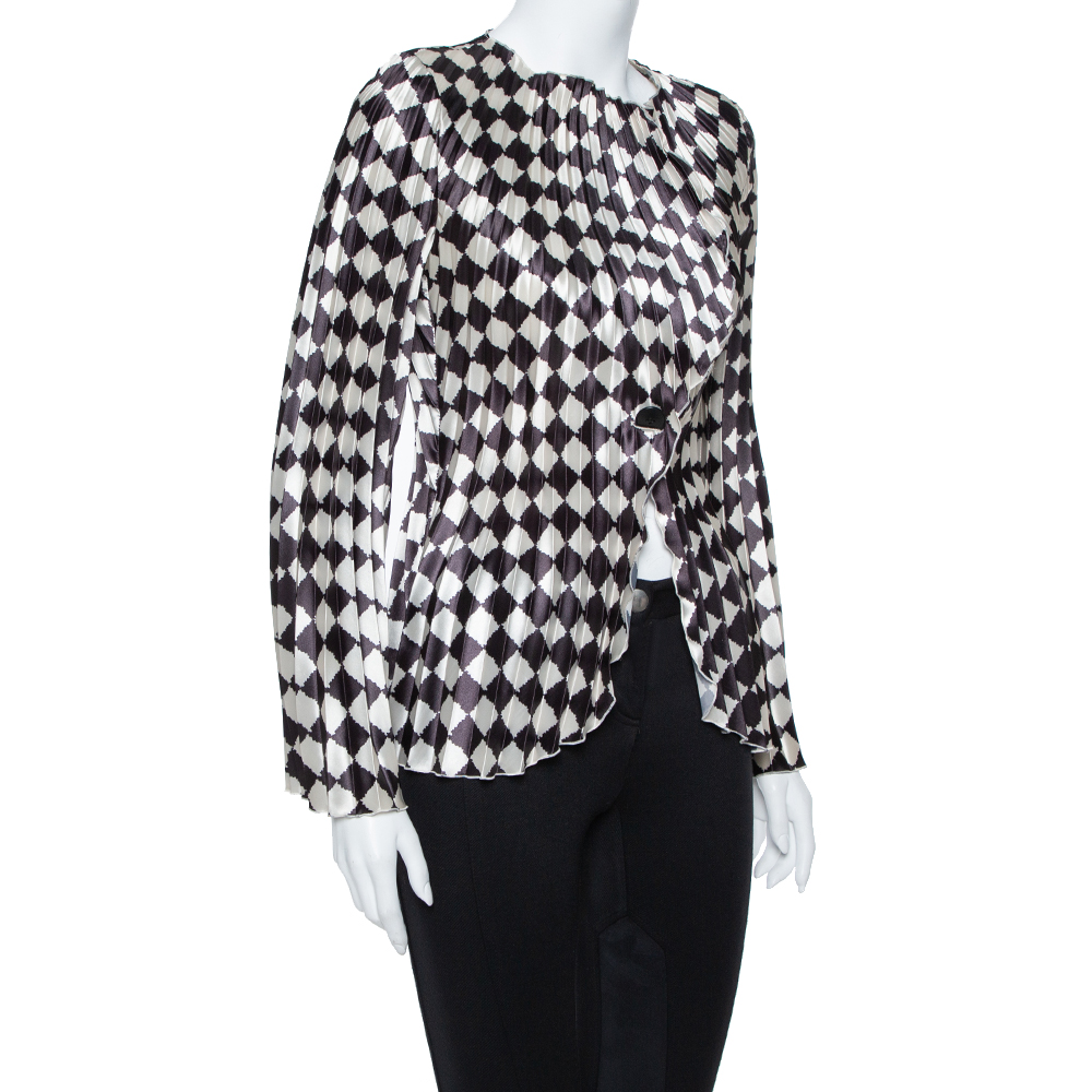 

Emporio Armani Monochrome Checkered Plisse Lightweight Jacket, Black