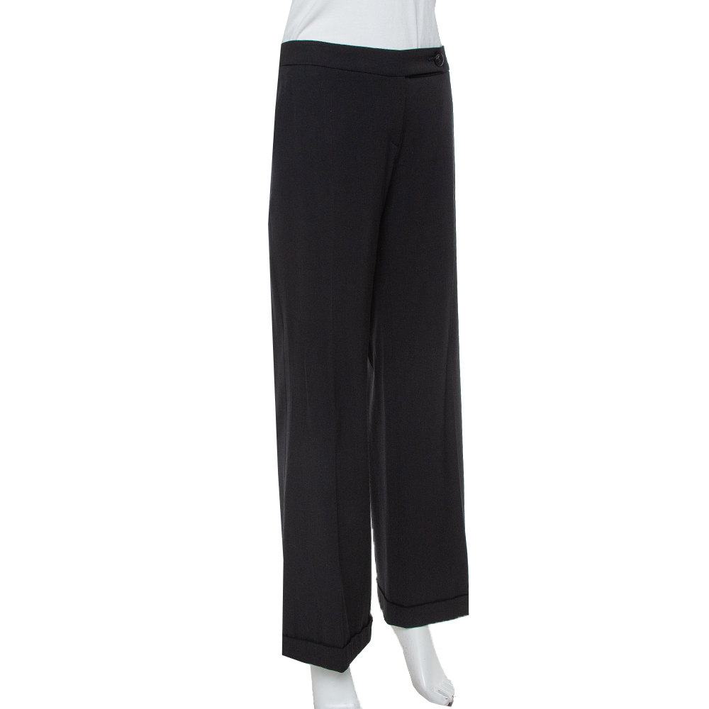 

Emporio Armani Black Wool Wide Leg Pants