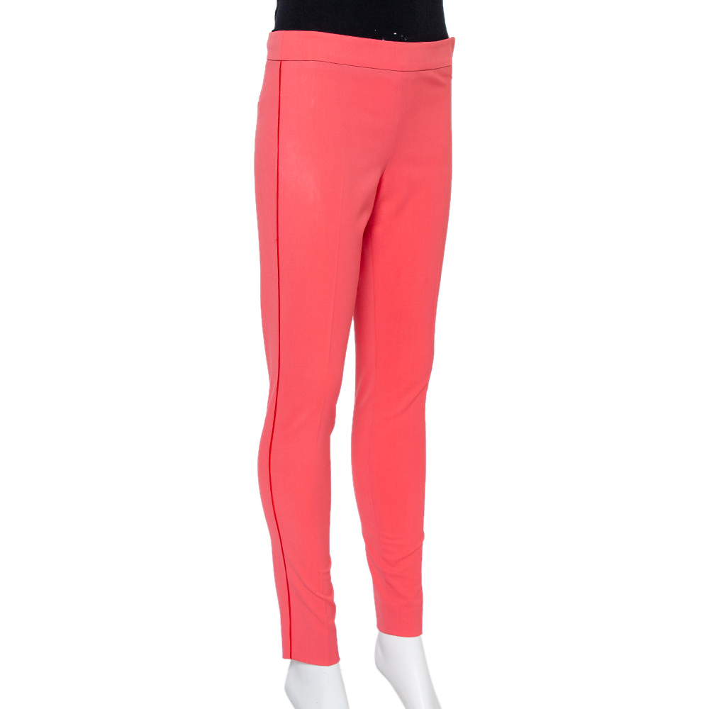 

Emporio Armani Pink Wool Tapered Ankle Length Trousers