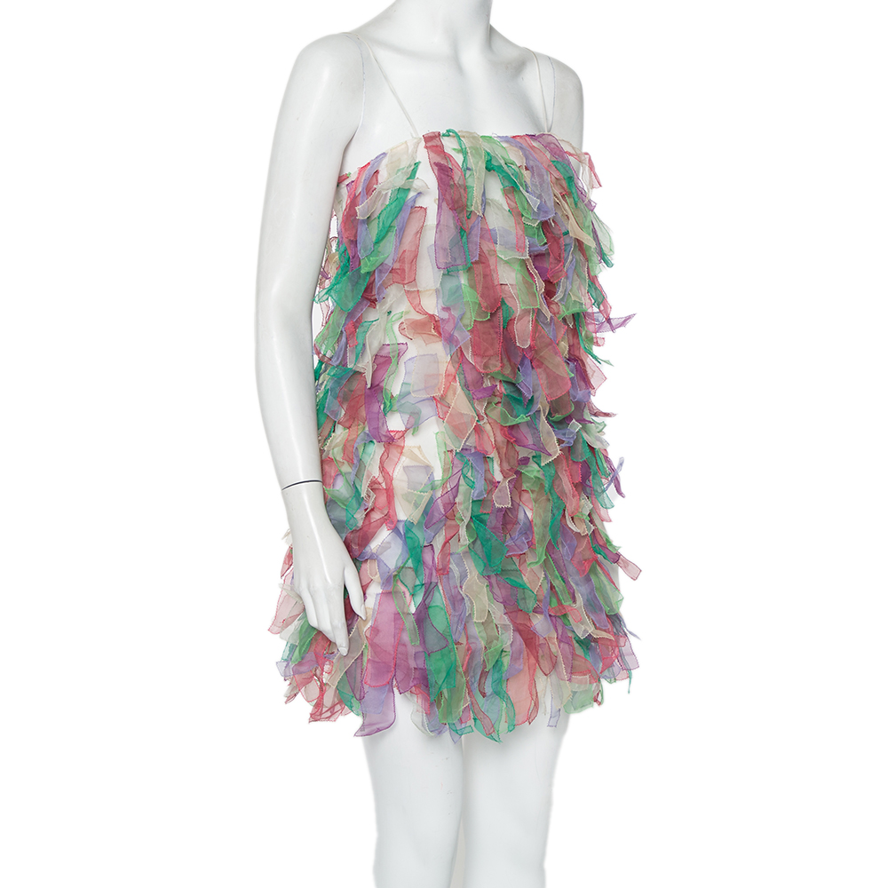 

Emporio Armani Multicolor Textured Organza Sleeveless Mini Dress