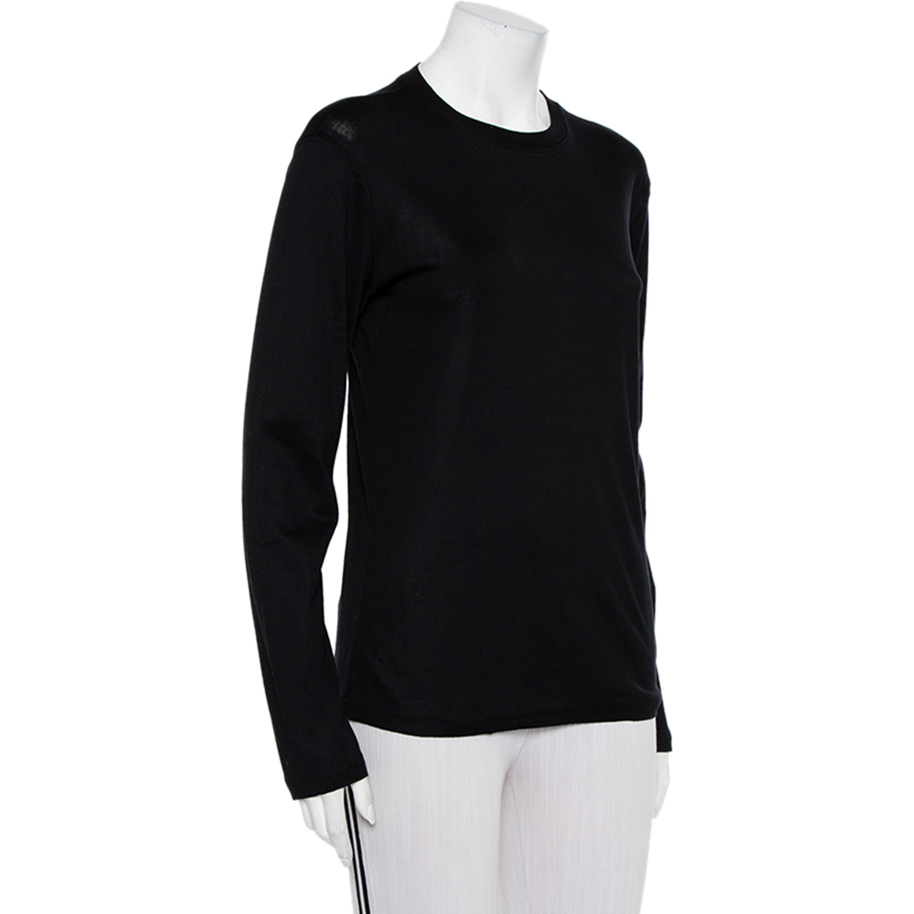 

Emporio Armani Black Cotton Knit Roundneck Long Sleeve T-Shirt