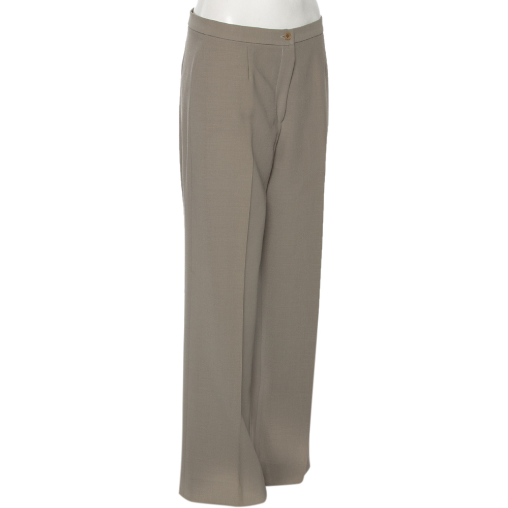 

Emporio Armani Grey Crepe Straight Leg Pants