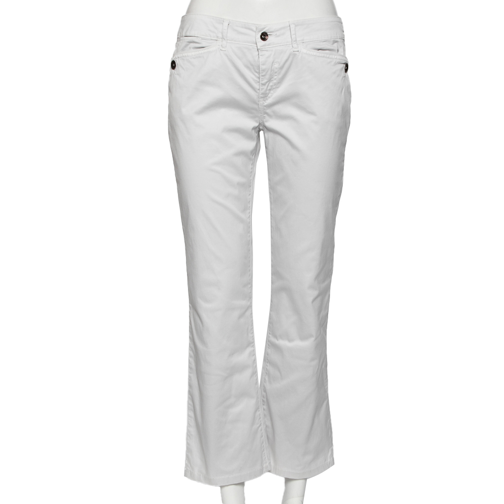 

Emporio Armani White Cotton Regular Fit Pants