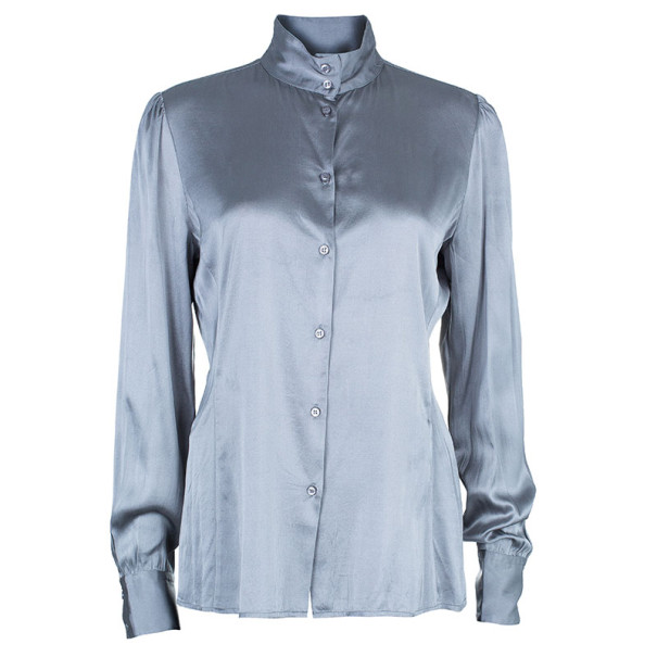 Emporio Armani Grey Silk Shirt L