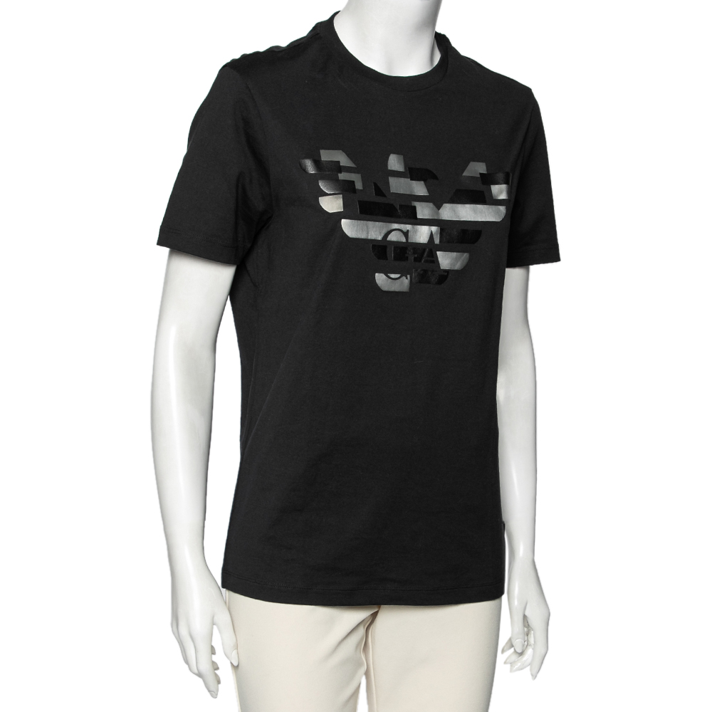 

Emporio Armani Black Logo Cotton Short Sleeve T-Shirt